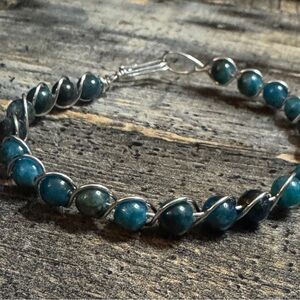 Genuine Apatite Beaded Goddess Bracelet